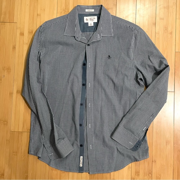 Penguin Gingham Button Down Size Large - Picture 1 of 9